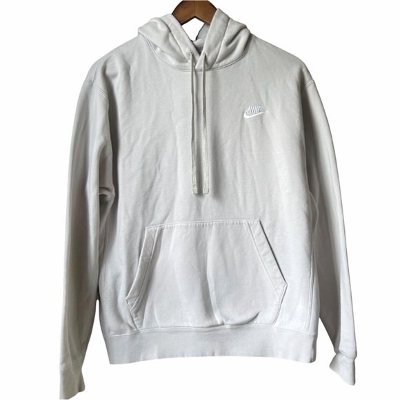 Nike Tops - Nike Club Fleece Pullover Hoodie – White – Size M